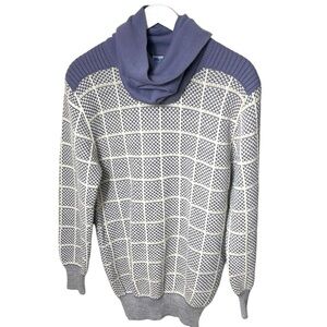 NWT Vintage Meister Cowl Neck Ski Sweater Lambswool Acrylic SZ S Cream Purple